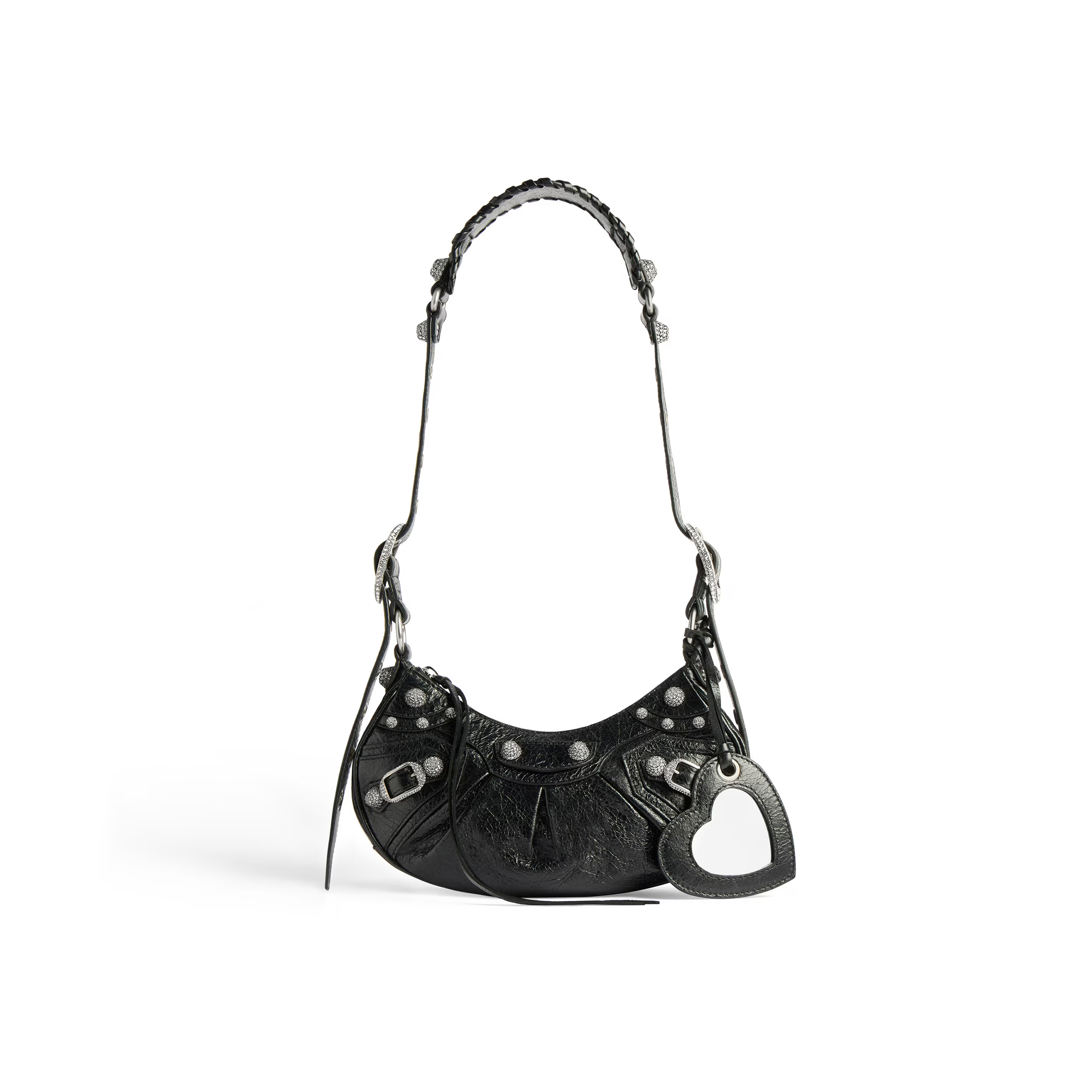Ba*len*cia*ga women''s le cagole shoulder bag xs with rhinestones in black 671309210bk1000 (25.9*16*9.9cm)